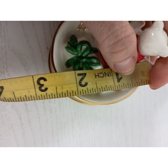 Vintage Mikasa Bear In Teacup Porcelain Christmas Tree Ornament Decoration - Picture 11 of 12